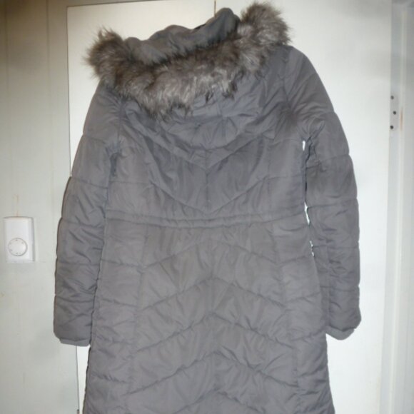 🧥 A New Day Puffer Mid-Length Coat with Faux Fur-Lined Hood – Gray (Size S) - Picture 5 of 12